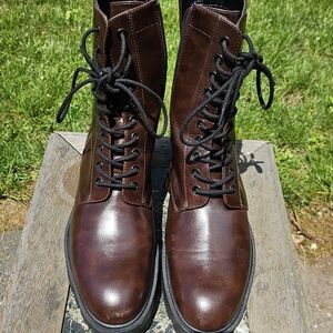 Zara Dark Brown Lace-Up Boots